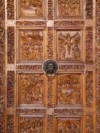 wood carving on the door