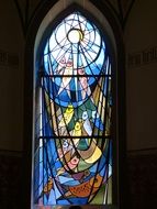 drawing on the window in the church