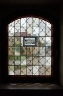 Colorful stained glass of windows in the church