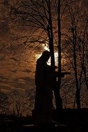 the statue of St. the silhouette