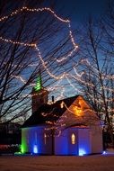 Church in lights garland