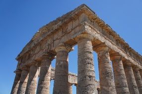 ruins of a temple in sicily on a sunny day