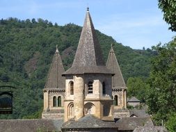 bell towerof Saint Faith Abbey Church, france, conques
