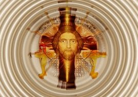 jesus head in the middle of circles
