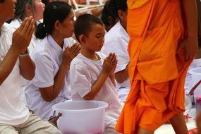 meditate walk of buddhists