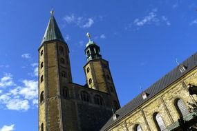 high Church tower with green dome