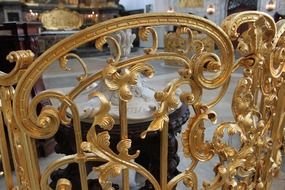 gold railing