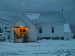 church snow winter