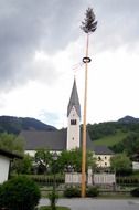 high maypole near the church