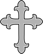 cross, christian symbol, gray drawing