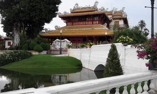A picturesque landscape near the Buddhist temple in Thailand