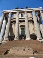 columns of antique temple in rome