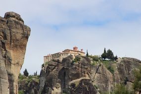 monastery on the mountain in Greece