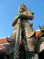 sculpture of a warrior in thailand