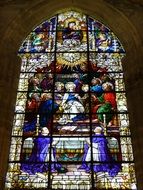 church window with stained glass in christianity