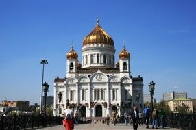 russian orthodox church with golden domes, Moscow, Russia