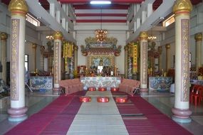 candles on the floor in a chinese temple