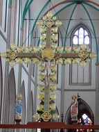 A picturesque cross in the church in Schwerin