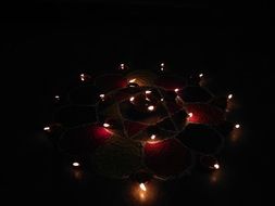 burning candles at indian religious festival