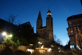 goslar church in the evening