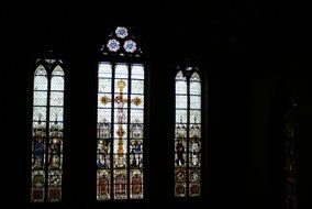 vintage window with a pattern of a cross