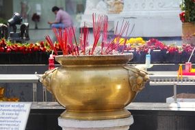 religious eyelids in the golden bowl in Thailand