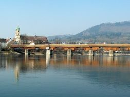 stone bridge over the river Rhine, Bad Sackingen