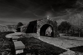 church in the dark in sardinia