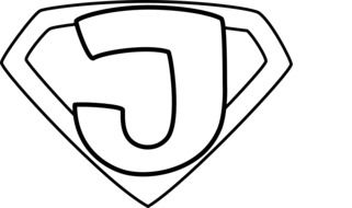 Black and white graphic image of the sign of the hero of Jesus