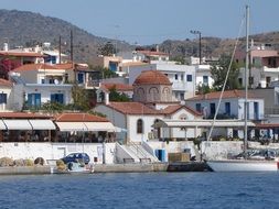 aged church in port of perdika, greece, aegina
