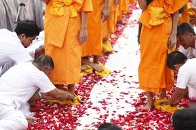 buddhist monks at the festival