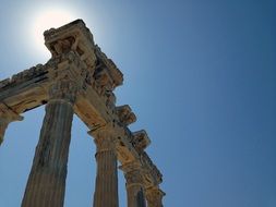 temple columns under sunlight