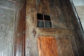 ancient door in a medieval church
