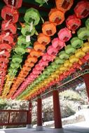 photo of the colorful lanterns in a cheongpyeong temple