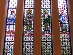 Stained glass windows in a church