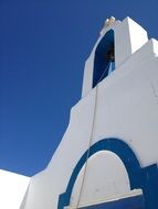 White and blue church in Greece