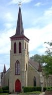 the spire of the historic Church