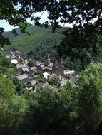 church among green trees