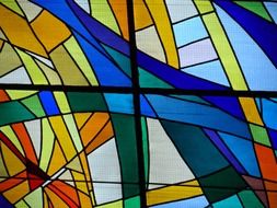 Colorful stained glass window in church