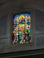 Stained glass in the church in Sicily