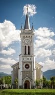 catholic cathedral near green field
