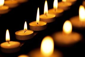 burning candles on the table