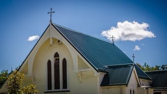 catholic church under clear blue sky