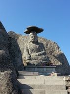 stone buddha on daegu palgongsan mountain in korea