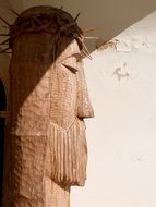 big wooden profile o of f Jesus