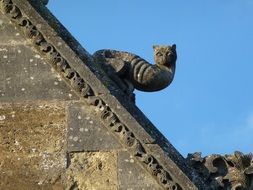 stone cat statue on the roof