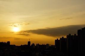 the sun in the sunset over the church