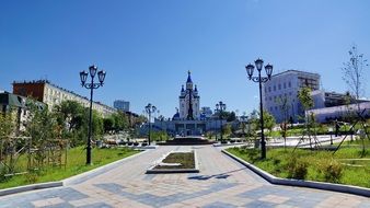 church in park in khabarovsk