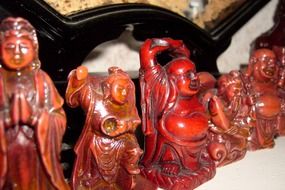 Wooden Buddha figurines