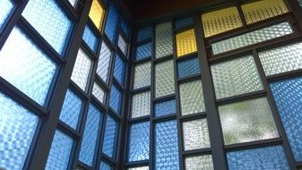 picture of the colorful glassed walls